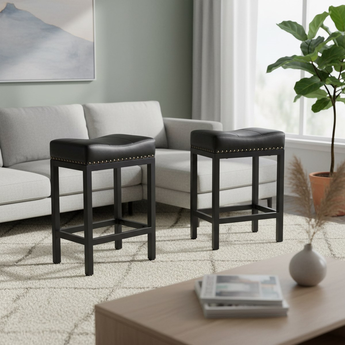 Home Bar Stools - Conjunto de 2 Banquetas de Bar
