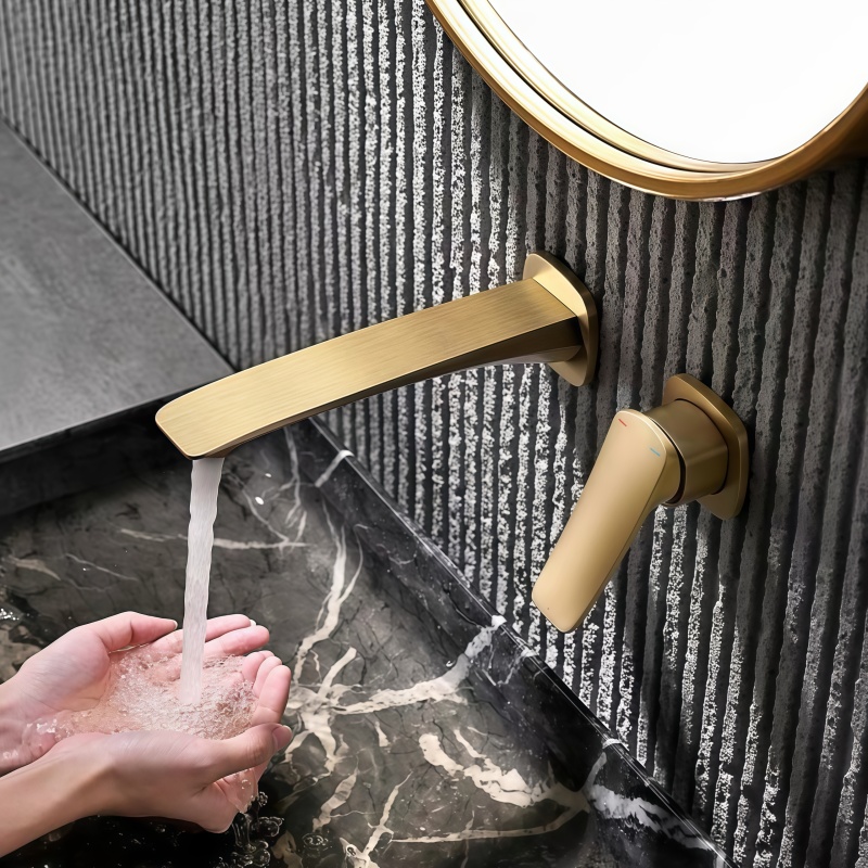 Home Bar Sink - Torneira de Banheiro Dourada Embutida com