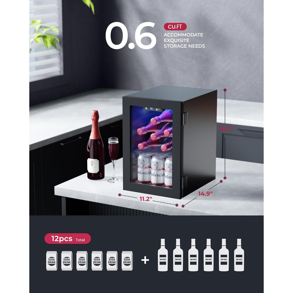 Mini Geladeira para 24 Latas,  - Home Bar Shelf avaliação e preço