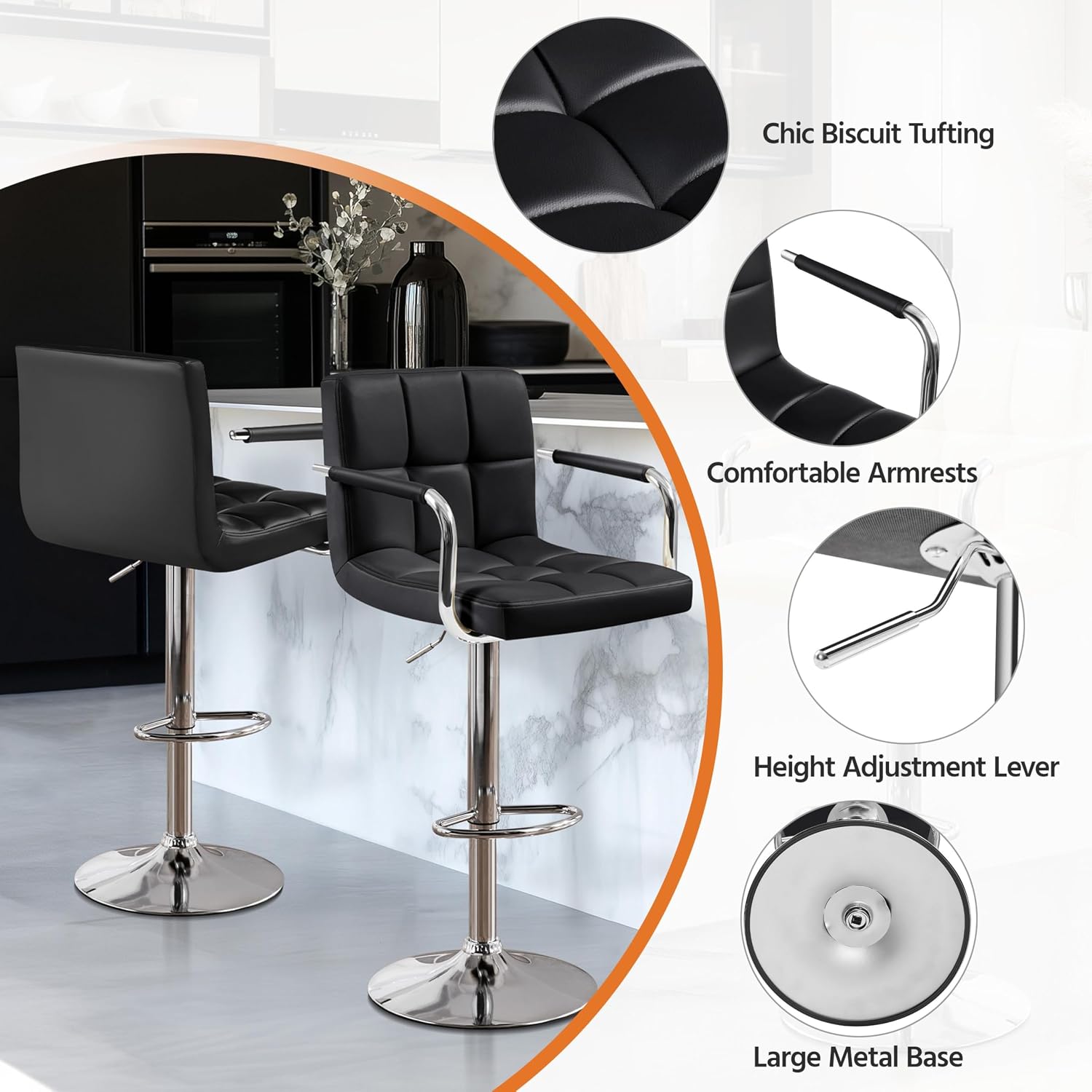 Conjunto de 2 bancos de bar, b - Home Bar Stools avaliação e preço