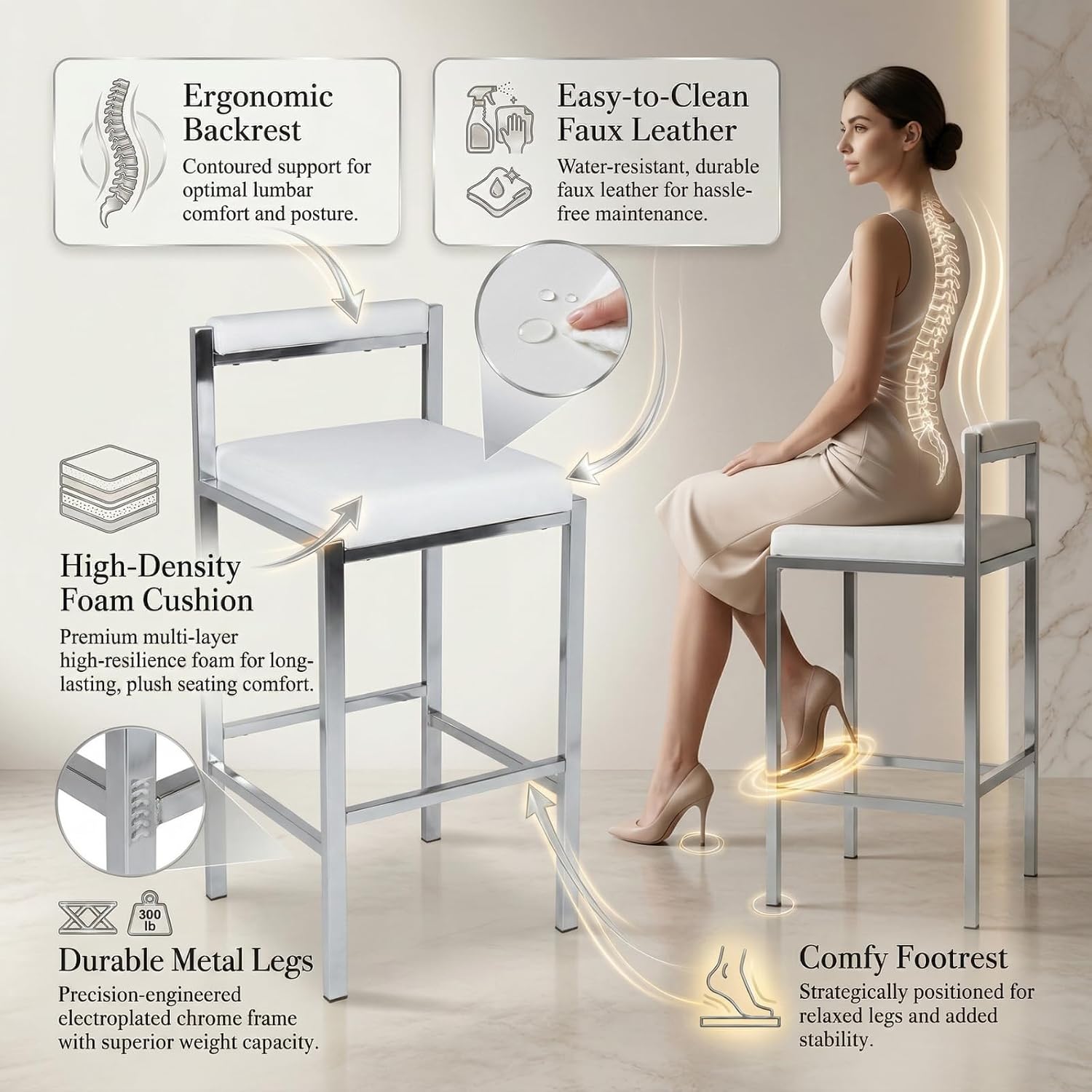 Conjunto de 2 Banquetas de Bar - Home Bar Stools avaliação e preço
