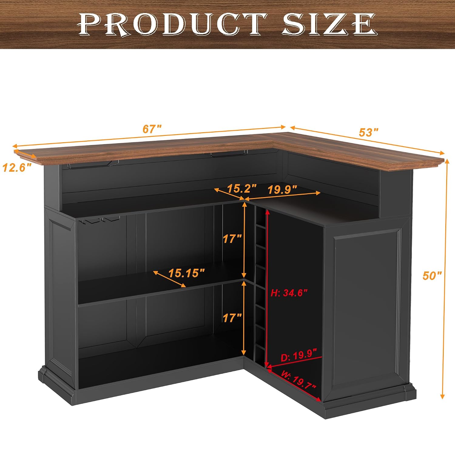 Armário de Bar em L para Casa  - Home Bar Setup avaliação e preço